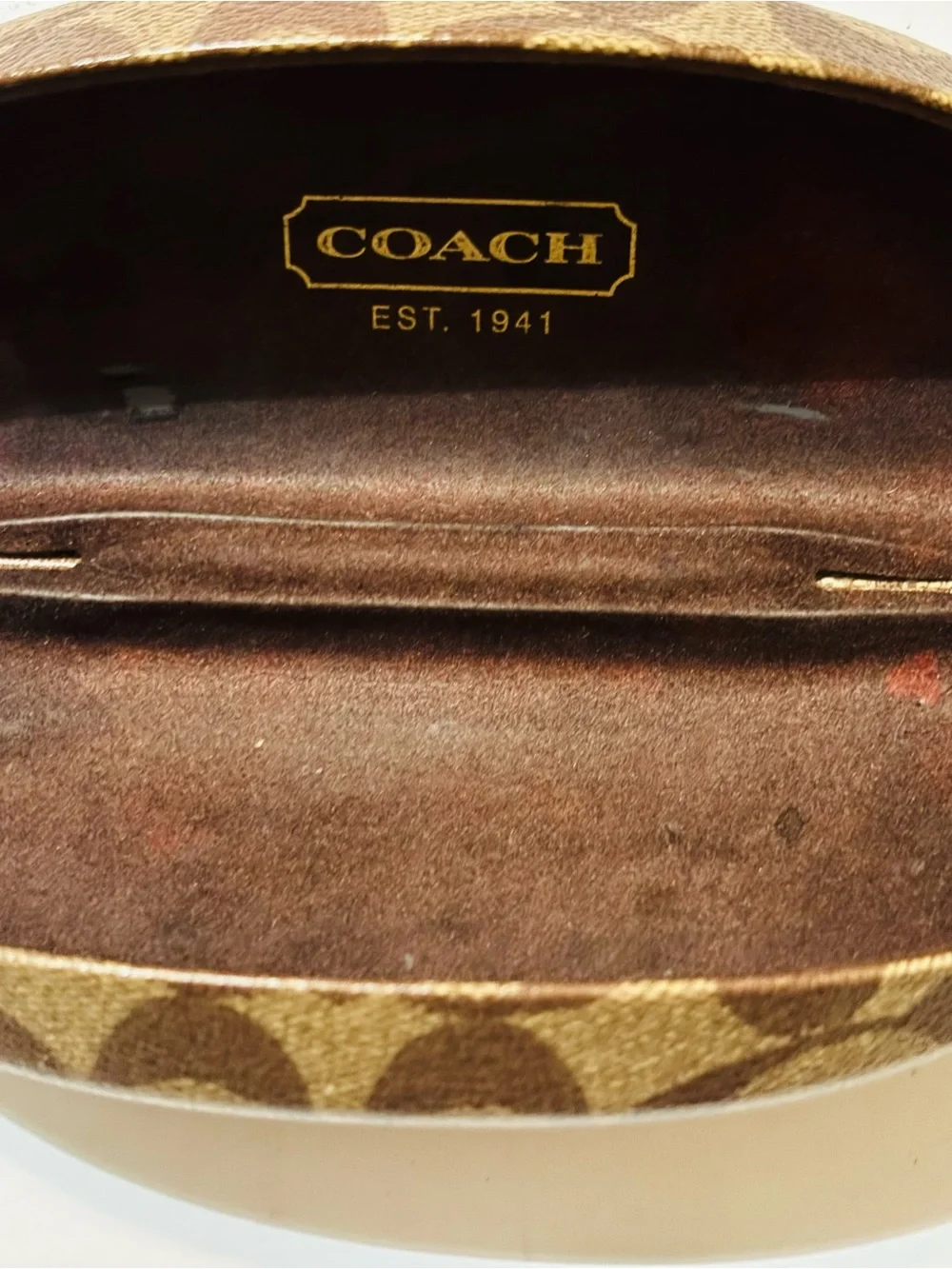 Coach Brown Signature Pattern Eyewear Case